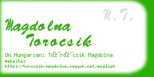 magdolna torocsik business card